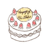 バースデーケーキのイラスト（苺のシートケーキ） | 無料で使える！誕生日のフリー素材(商用利用・加工可)